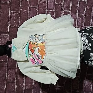 Disney 🎁 Bambi 3pc set 3 months Dress headband and bottom NWT